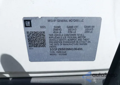 2021 Chevrolet Bolt Ev Fwd Premier from USA, damaged, VIN 1G1FZ6S03M4106496